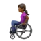 Woman in Manual Wheelchair: Medium-Dark Skin Tone emoji on iPhone