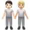 People Holding Hands: Light Skin Tone, Medium-Light Skin Tone emoji on iPhone (iOS 14.6)