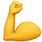 Flexed Biceps emoji on Apple iOS 17.4