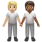 People Holding Hands: Medium-Light Skin Tone, Medium-Dark Skin Tone emoji on iPhone