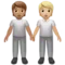 People Holding Hands: Medium Skin Tone, Medium-Light Skin Tone emoji on iPhone