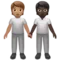 People Holding Hands: Medium Skin Tone, Dark Skin Tone emoji on iPhone