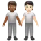 People Holding Hands: Medium-Dark Skin Tone, Light Skin Tone emoji on iPhone