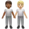 People Holding Hands: Medium-Dark Skin Tone, Medium-Light Skin Tone emoji on iPhone