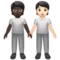 People Holding Hands: Dark Skin Tone, Light Skin Tone emoji on iPhone