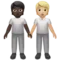 People Holding Hands: Dark Skin Tone, Medium-Light Skin Tone emoji on iPhone