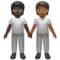 People Holding Hands: Dark Skin Tone, Medium-Dark Skin Tone emoji on Apple iOS 14.2