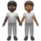 People Holding Hands: Dark Skin Tone, Medium-Dark Skin Tone emoji on iPhone