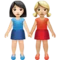 Women Holding Hands: Light Skin Tone, Medium-Light Skin Tone emoji on Apple iOS 13.3