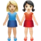 Women Holding Hands: Medium-Light Skin Tone, Light Skin Tone emoji on Apple iOS 13.3