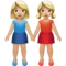 Women Holding Hands: Medium-Light Skin Tone emoji on Apple iOS 14.2