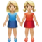 Women Holding Hands: Medium-Light Skin Tone emoji on iPhone