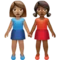 Women Holding Hands: Medium Skin Tone, Medium-Dark Skin Tone emoji on Apple iOS 13.3