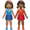 Women Holding Hands: Medium Skin Tone, Medium-Dark Skin Tone emoji on iPhone