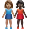 Women Holding Hands: Medium Skin Tone, Dark Skin Tone emoji on Apple iOS 16.4