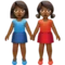 Women Holding Hands: Medium-Dark Skin Tone emoji on iPhone