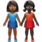 Women Holding Hands: Medium-Dark Skin Tone, Dark Skin Tone emoji on Apple iOS 13.3