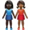 Women Holding Hands: Dark Skin Tone, Medium-Dark Skin Tone emoji on Apple iOS 13.2