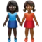 Women Holding Hands: Dark Skin Tone, Medium-Dark Skin Tone emoji on Apple iOS 14.6