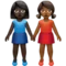 Women Holding Hands: Dark Skin Tone, Medium-Dark Skin Tone emoji on Apple iOS 17.4