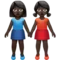 Women Holding Hands: Dark Skin Tone emoji on Apple iOS 13.3