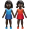 Women Holding Hands: Dark Skin Tone emoji on iPhone