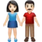 Woman and Man Holding Hands: Light Skin Tone emoji on Apple iOS 17.4