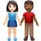 牵手的男女：浅肤色，中深肤色 iPhone 上的表情符号 (iOS 13.3)