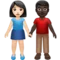 Wanita dan Pria Bergandengan Tangan: Warna Kulit Terang, Warna Kulit Gelap emoji di iPhone (iOS 14.5)
