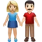 牵手的男女：中等偏浅肤色，浅肤色 iPhone 上的表情符号 (iOS 16.4)
