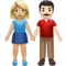 Woman and Man Holding Hands: Medium-Light Skin Tone, Light Skin Tone emoji on iPhone