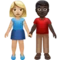 Wanita dan Pria Bergandengan Tangan: Warna Kulit Sedang-Terang, Warna Kulit Gelap emoji di iPhone (iOS 14.5)