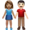 牵手的男女：中等肤色，浅肤色 iPhone 上的表情符号 (iOS 16.4)