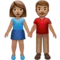 Woman and Man Holding Hands: Medium Skin Tone emoji on iPhone