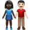Woman and Man Holding Hands: Dark Skin Tone, Light Skin Tone emoji on Apple iOS 13.3