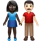 Woman and Man Holding Hands: Dark Skin Tone, Light Skin Tone emoji on Apple iOS 14.6