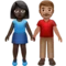牵手的男女：深色肤色，中等肤色 iPhone 上的表情符号 (iOS 13.3)