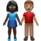 牵手的男女：深色肤色，中等肤色 iPhone 上的表情符号 (iOS 14.2)
