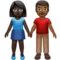 牵手的男女：深色肤色，中深色肤色 iPhone 上的表情符号 (iOS 13.3)