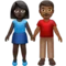 Wanita dan Pria Bergandengan Tangan: Warna Kulit Gelap, Warna Kulit Sedang Gelap emoji di iPhone (iOS 14.5)