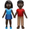 Woman and Man Holding Hands: Dark Skin Tone emoji on Apple iOS 17.4