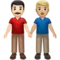 牵手的男士：浅肤色，中浅肤色 iPhone 上的表情符号 (iOS 14.2)