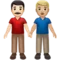 Men Holding Hands: Light Skin Tone, Medium-Light Skin Tone emoji on iPhone (iOS 14.6)