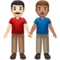 Men Holding Hands: Light Skin Tone, Medium Skin Tone emoji on iPhone (iOS 14.6)