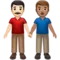 Men Holding Hands: Light Skin Tone, Medium Skin Tone emoji on Apple iOS 17.4