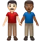 Men Holding Hands: Light Skin Tone, Medium-Dark Skin Tone emoji on Apple iOS 13.3