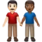 Men Holding Hands: Light Skin Tone, Medium-Dark Skin Tone emoji on Apple iOS 16.4