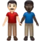 牵手的男士：浅肤色，深肤色 iPhone 上的表情符号 (iOS 14.2)