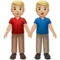 牵手的男士：中等至浅肤色 iPhone 上的表情符号 (iOS 13.3)