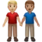 牵手的男士：中等偏浅肤色，中等肤色 iPhone 上的表情符号 (iOS 14.2)